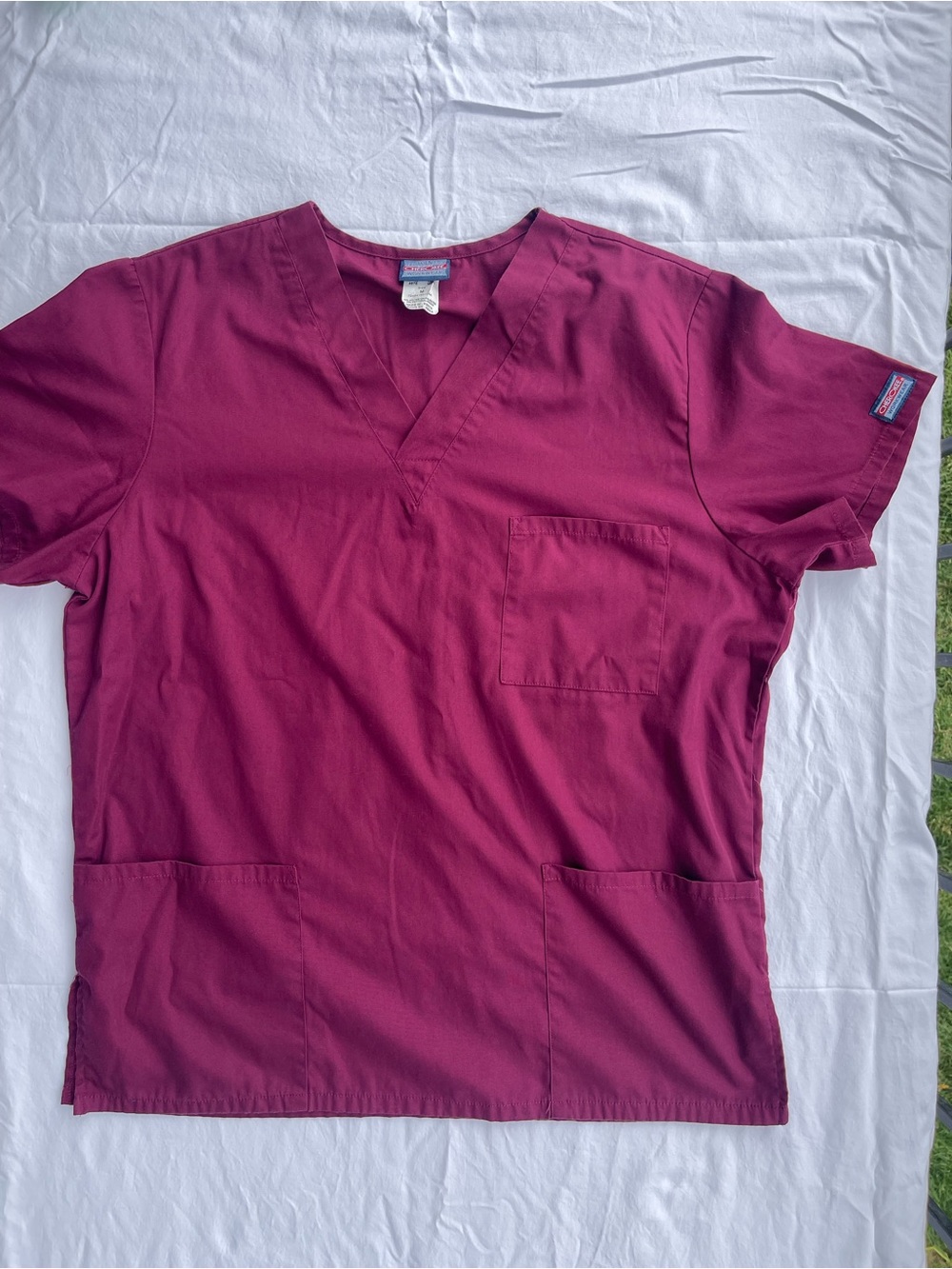 Cherokee Men's V-Neck Scrub Top - Burgundy